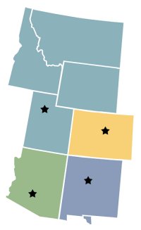 Map of the Rocky Mountain states